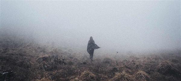 woman in fog