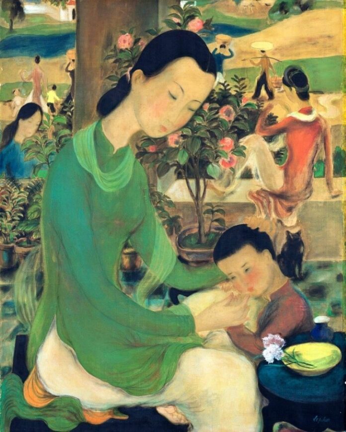 Buc tranh Doi song gia dinh cua Le Pho 696x868