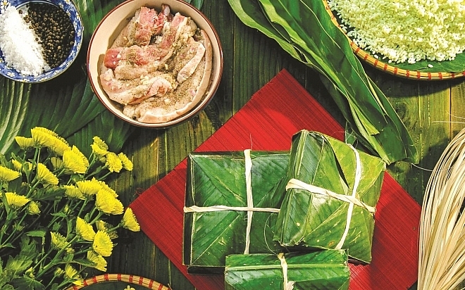 cach goi banh chung ngay tet