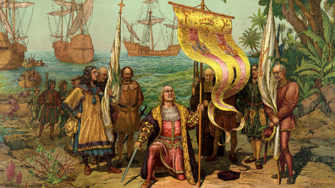 columbus taking possession